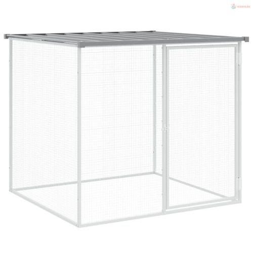 Világosszürke horganyzott acél tyúkketrec tetővel 1003x98x90 cm