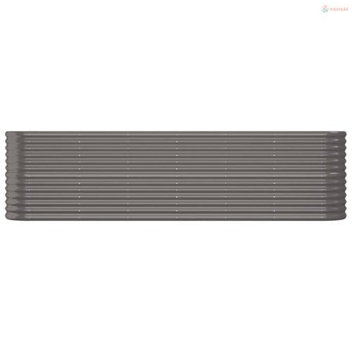 Szürke horganyzott acél kerti magaságyás 260x40x68 cm