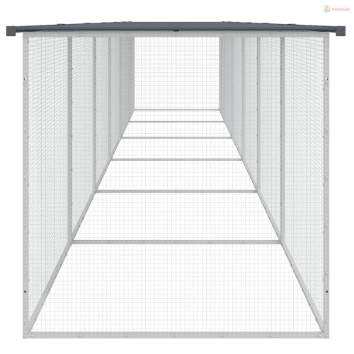 Antracitszürke horganyzott acél tyúkketrec tetővel 603x98x90 cm