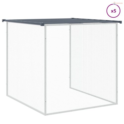 Antracitszürke horganyzott acél tyúkketrec tetővel 603x98x90 cm