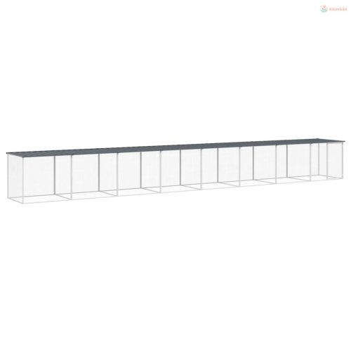 Antracitszürke horganyzott acél tyúkketrec tetővel 803x98x90 cm