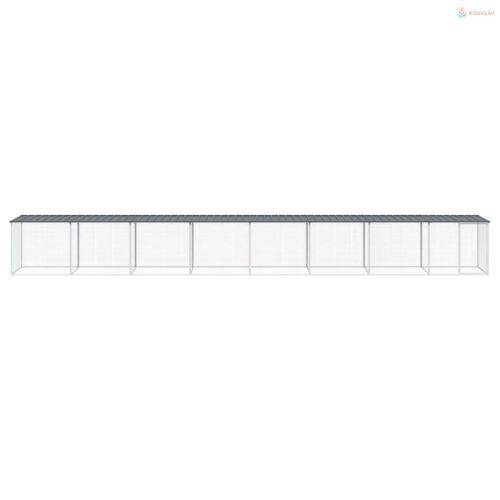 Antracitszürke horganyzott acél tyúkketrec tetővel 803x98x90 cm