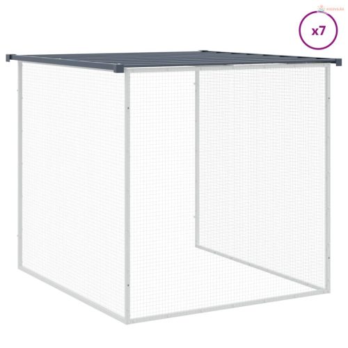 Antracitszürke horganyzott acél tyúkketrec tetővel 803x98x90 cm