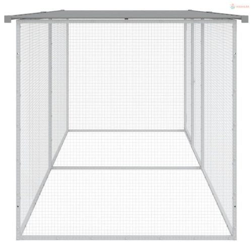 Világos szürke horganyzott acél csirkeketrec tetővel 203 x 98 x 90 cm