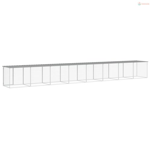 Világosszürke horganyzott acél tyúkketrec tetővel 803x98x90 cm
