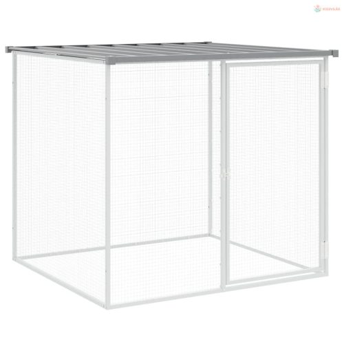 Világosszürke horganyzott acél tyúkketrec tetővel 803x98x90 cm