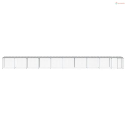 Világosszürke horganyzott acél tyúkketrec tetővel 1003x98x90 cm