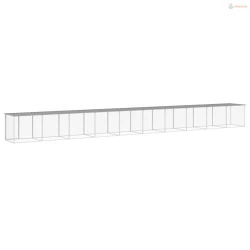 Világosszürke horganyzott acél tyúkketrec tetővel 1003x98x90 cm