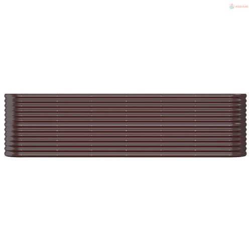 Barna horganyzott acél kerti magaságyás 260x40x68 cm