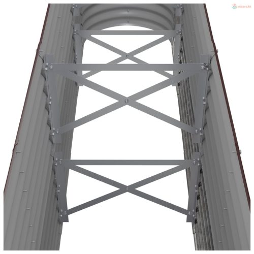 Barna horganyzott acél kerti magaságyás 260x40x68 cm