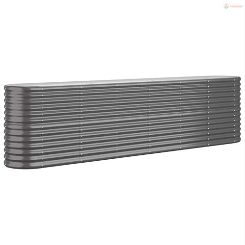 Antracitszürke horganyzott acél kerti magaságyás 260x40x68 cm