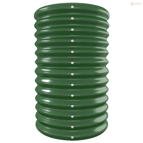 Zöld porszórt acél kerti magaságyás 332x40x68 cm