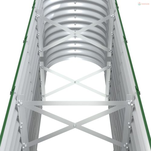 Zöld porszórt acél kerti magaságyás 332x40x68 cm