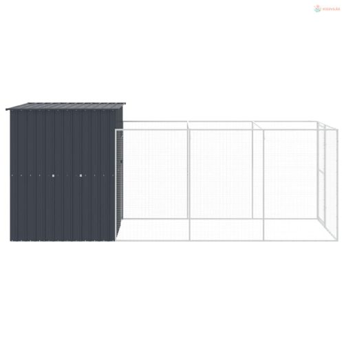 Antracitszürke horganyzott acél kutyakennel 165 x 455 x 181 cm