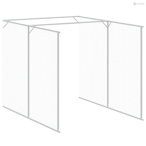 Antracitszürke horganyzott acél kutyakennel 165 x 455 x 181 cm