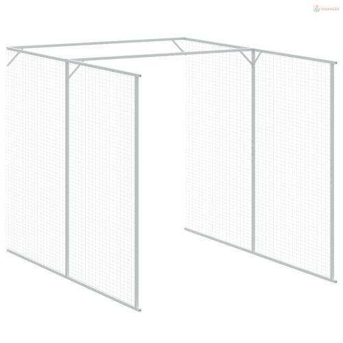 Antracitszürke horganyzott acél kutyakennel 165x659x181 cm