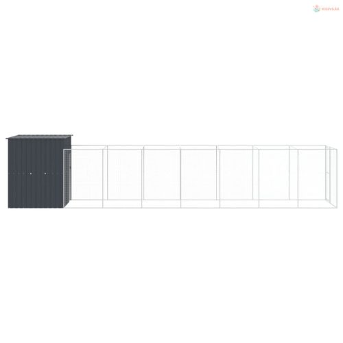Antracitszürke horganyzott acél kutyakennel 165x863x181 cm