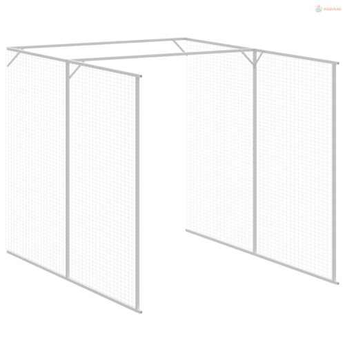 Antracitszürke horganyzott acél kutyakennel 165x863x181 cm