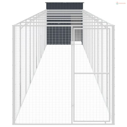 Antracitszürke horganyzott acél kutyakennel 165x1271x181 cm