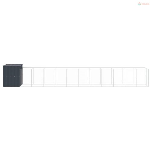 Antracitszürke horganyzott acél kutyakennel 165x1271x181 cm