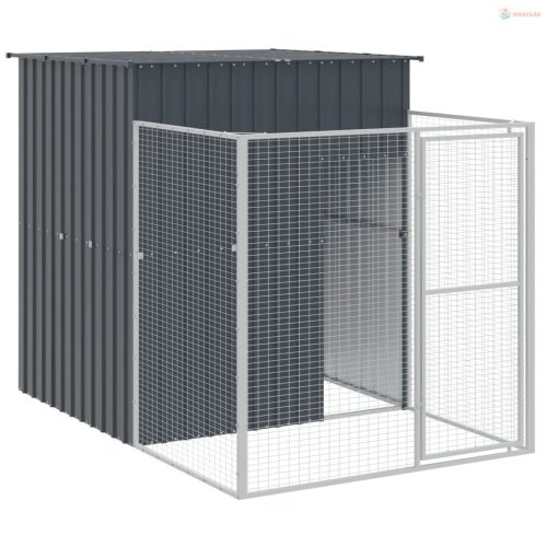 Antracitszürke horganyzott acél kutyakennel 165x1271x181 cm