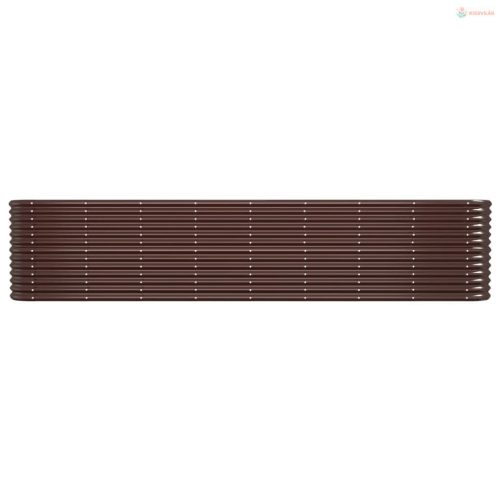 Barna horganyzott acél kerti magaságyás 332x40x68 cm