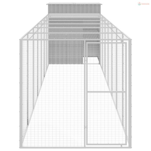 Világosszürke horganyzott acél kifutós tyúkketrec 165x863x181cm