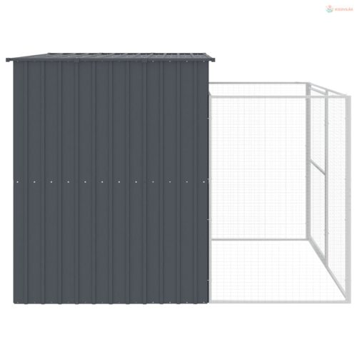Antracitszürke horganyzott acél kutyakennel 214x253x181 cm