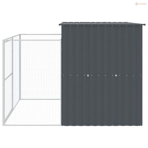 Antracitszürke horganyzott acél kutyakennel 214x253x181 cm