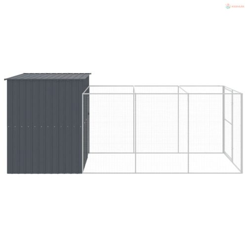 Antracitszürke horganyzott acél kutyakennel 214x457x181 cm