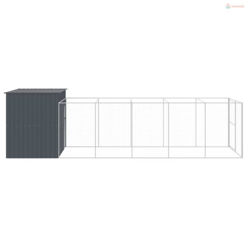 Antracitszürke horganyzott acél kutyakennel 214x661x181 cm