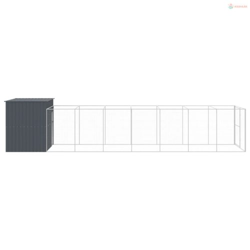 Antracitszürke horganyzott acél kutyakennel 214x865x181 cm