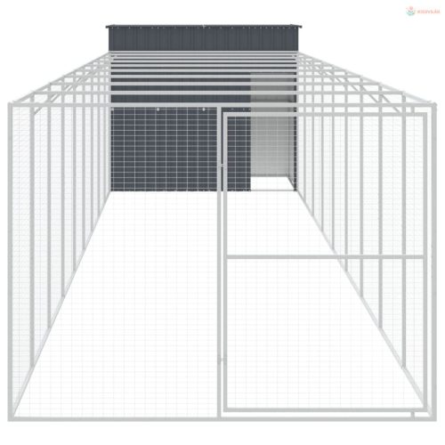 Antracitszürke horganyzott acél kutyakennel 214x1069x181 cm