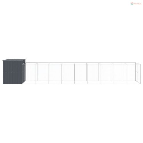 Antracitszürke horganyzott acél kutyakennel 214x1069x181 cm