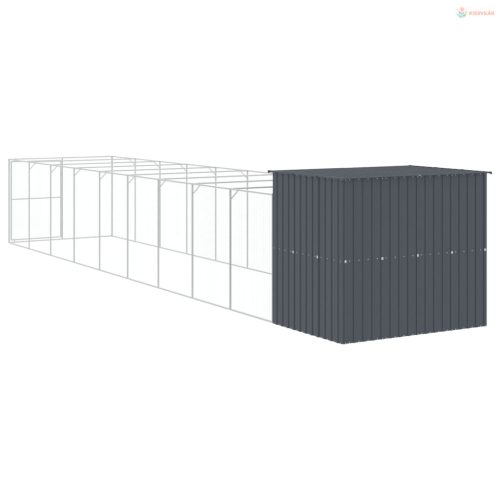 Antracitszürke horganyzott acél kutyakennel 214x1069x181 cm