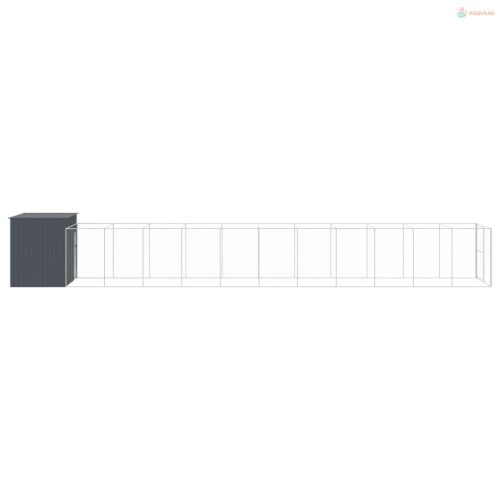 Antracitszürke horganyzott acél kutyakennel 214x1273x181 cm