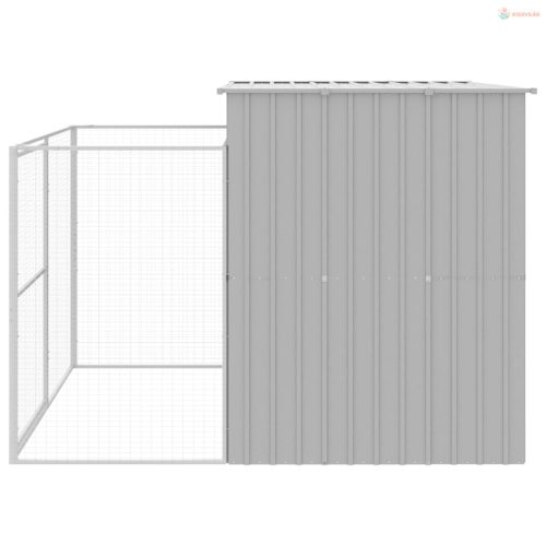 Világosszürke horganyzott acél tetős kutyakennel 214x253x181 cm