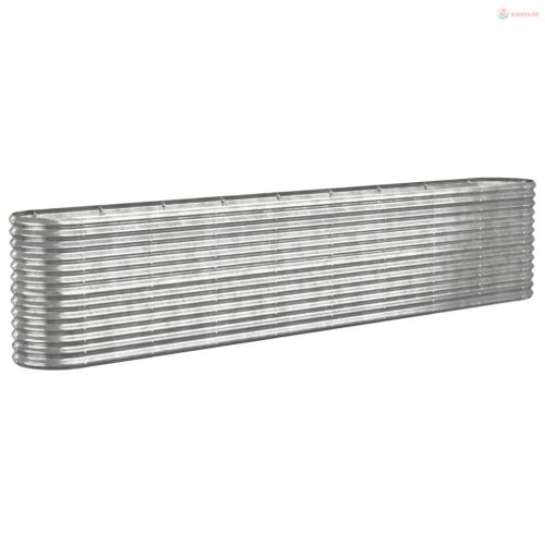 Ezüstszínű horganyzott acél kerti magaságyás 332x40x68 cm