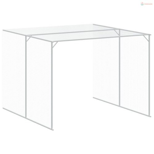 Antracitszürke horganyzott acél kutyakennel 214x457x181 cm