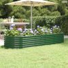 Zöld horganyzott acél kerti magaságyás 224x80x36 cm