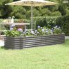Szürke horganyzott acél kerti magaságyás 224x80x36 cm