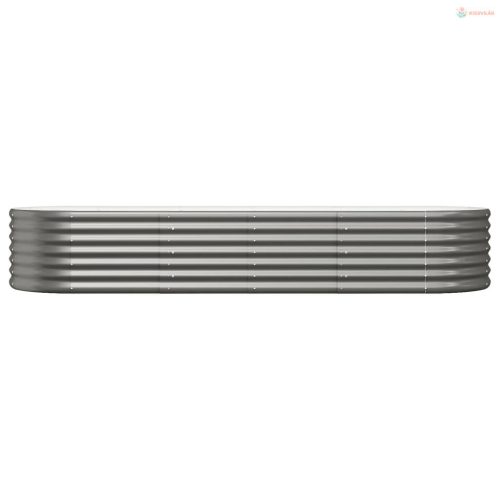 Szürke horganyzott acél kerti magaságyás 224x80x36 cm