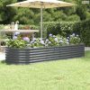 Antracitszürke horganyzott acél kerti magaságyás 224x80x36 cm