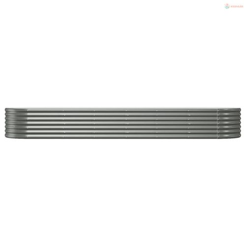 Szürke horganyzott acél kerti magaságyás 296x80x36 cm