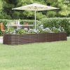 Barna horganyzott acél kerti magaságyás 296x80x36 cm