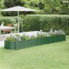 Zöld horganyzott acél kerti magaságyás 368x80x36 cm