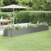 Szürke horganyzott acél kerti magaságyás 368x80x36 cm