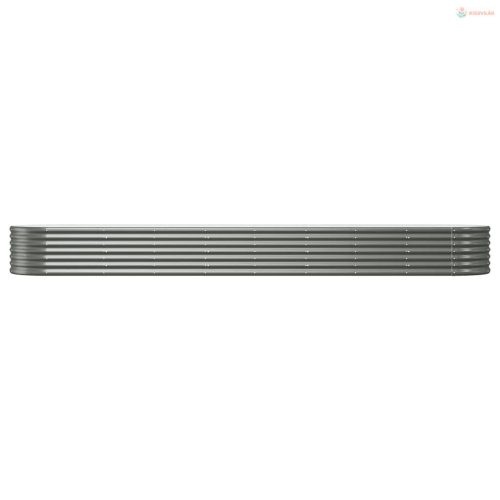 Szürke horganyzott acél kerti magaságyás 368x80x36 cm