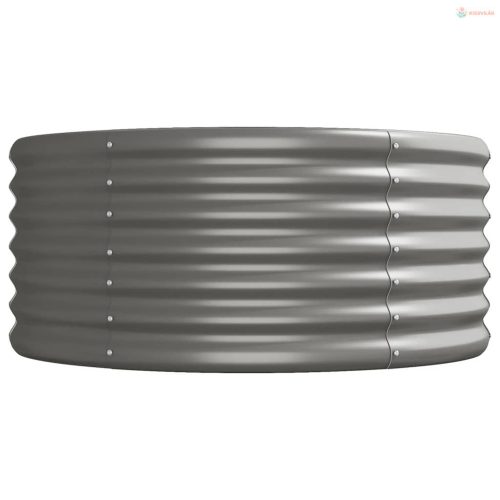 Szürke horganyzott acél kerti magaságyás 368x80x36 cm