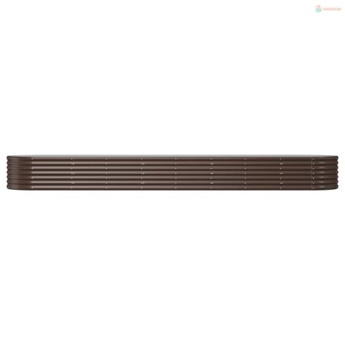 Barna horganyzott acél kerti magaságyás 368x80x36 cm